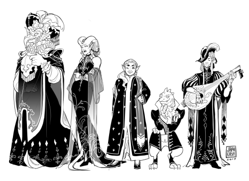 japhers:DnD session mates dressed all fancy~ (names on first pic)