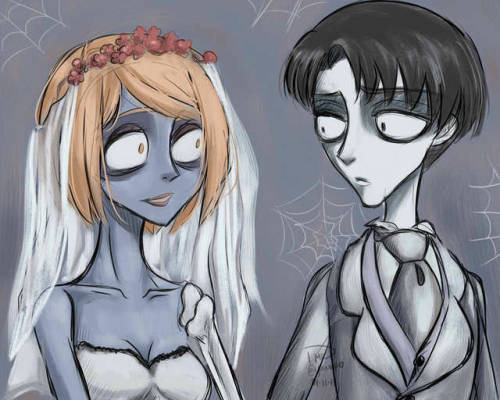 tinaillustrations: Petra and Levi ft. Corpse Bride style.I think the concept of Corpse Bride suits t