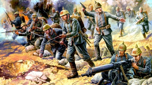 1914 German infantry - Aleksandr Yezhov - box art Zvezda