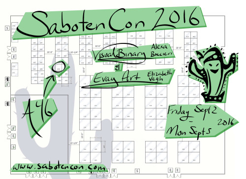 I will be attending SABOTEN CON 2016 as a vendor this year along with Elizabeth Vegh/Evay Art. Be su