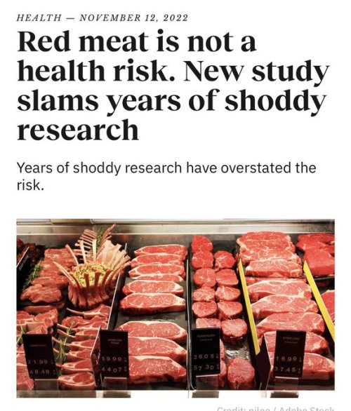 go-learn-esperanto:the-haiku-bot:beardedmrbean:  northerlygale:thekanucklehead:   Animal fats aren’t a health risk either, pass it on!   Red meat is not a health risk. New study slams years of shoddy researchFelt bad for just flat out rebloging this