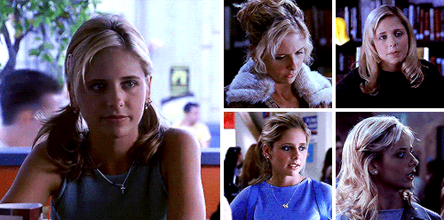 saraheliza:GIF MEME☆ anonymous asked: buffy summers + 06. hair ☆