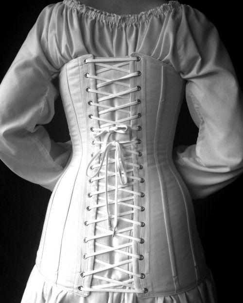 A whole lot of lacing going on- our c. 1912 Edith corset from the back #periodcorsetscatalog #early1