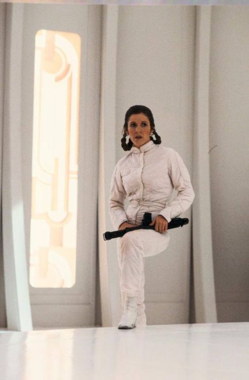 theorganasolo: Carrie Fisher as Princess Leia on the set of The Empire Strikes Back