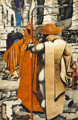 Jareckiworld:edward Burra  - The Watcher   (Watercolour And Pencil On Paper, C.1937)