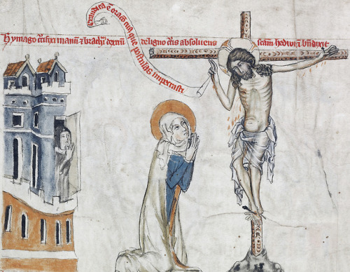 Christ blessing Hedwig of Silesia.Vita beatae Hedwigis (1353).