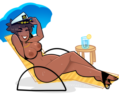 peekeasy-nsfw:a summery commission for   @cappinprotag ! thanks so much!  ;9