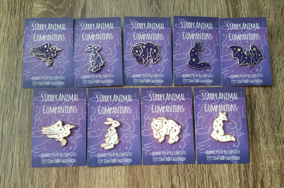 sosuperawesome: Astral Animals Enamel Pins by Allison Geiss on Etsy  See our ‘enamel