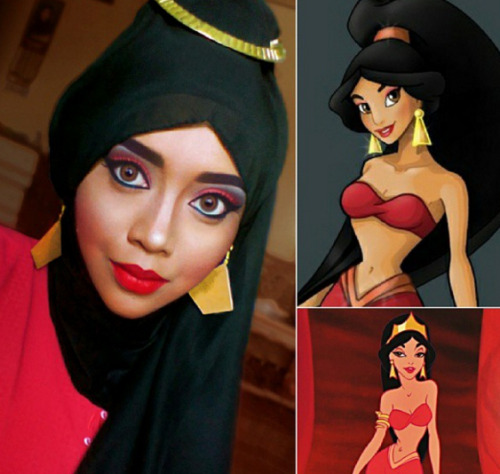 buzzfeeduk: This Woman Uses Her Hijab And Makeup To Transform Into Disney Characters