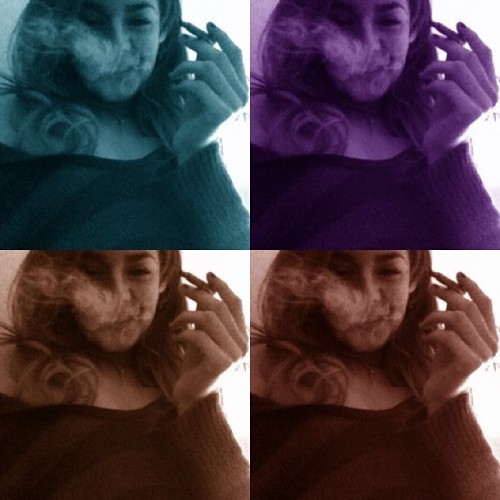 she-skillingme:  ‘Cause I smoke weed like everydaaay💚😤💨💜 #lit #weed #blunt #smoke #marijuana #colorful #girlswhoroll #rude #high #chineseeyes #girlswhosmokeweed #purple #teal #clouds #stonergirl #smile #brown #chill #embrace #messyhair #instagood