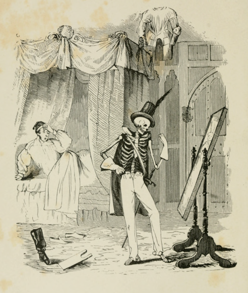 nemfrog:Death admires himself in a mirror. The Ingoldsby legends. 1843. Frontispiece.Internet A