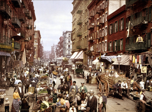 Mulberry Street, along which New York City’s Little Italy is centered. Lower East Side, circa 1900