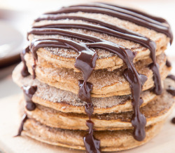 deliciousanddivine:  lustingfood:  Churro Pancakes-Spicy Chocolate Sauce  *swoons*