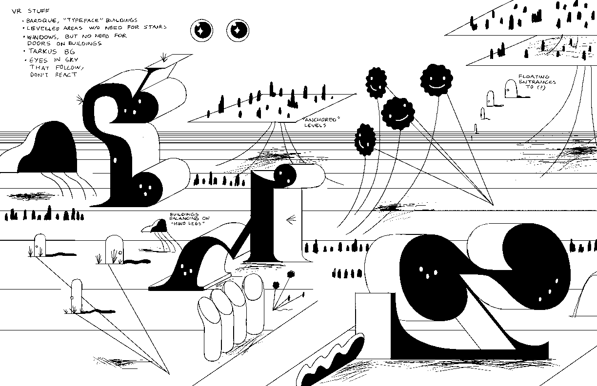 Islands concept art by character &amp; prop designer Michael DeForge