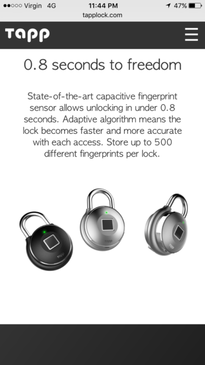 marquiseoftease: Oh my God !! Have you seen these ? Padlocks without key - they open on fingerprint 