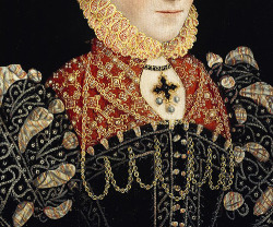 Jaded-Mandarin:  Elizabeth Fitzgerald, Countess Of Lincoln, 1575. Detail. 