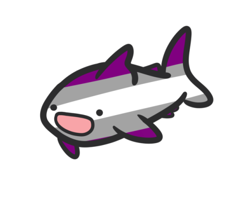 viper-menae: Made a few Ace Flag themed sharks and manta rays!Happy Asexual Awareness Week to my fel