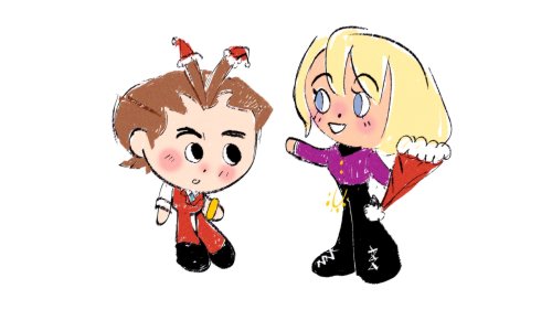 klavier and apollo (w their funky lil’ christmas hats) wish u a belated merry almost christmas!! 