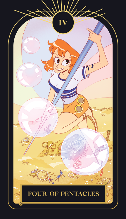 Four of Pentacles - one of my tarot cards for the @onepiecetarot !