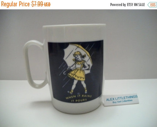 Vintage Morton Salt Coffee Mug When It Rains It Pours Japan Retro by ALEXLITTLETHINGS (7.35 USD) htt