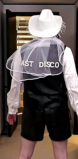 Phil in the Last Disco outfit from "Dan and Phil Dress Each Other"