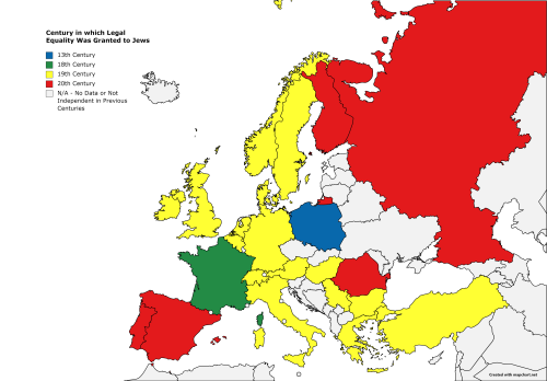 Jewish Emancipation in Europe by Country.