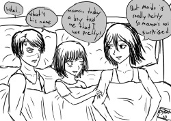 crystal-tsuki:  Levi’s proud, Mikasa’s troubled, and Maiko became the most feared student at her school 