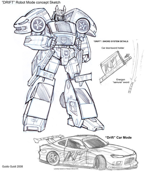 ryallsfiles:  Pretty cool knowing a Transformer that was created by IDW creators Shane McCarthy and Guido Guidi for our All Hail Megatron series got drafted to the big leagues — Drift, the first IDW-created Transformer, appears in today’s Transformers: