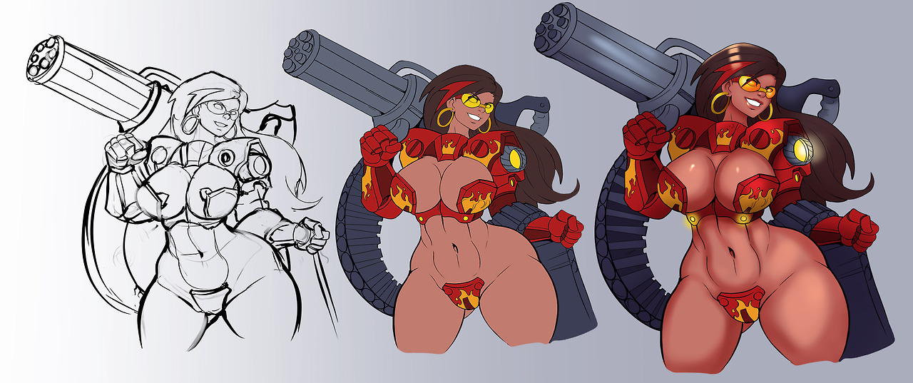 club-ace:  markydaysaid: Minigun Gala. Part of a larger commission I’m working