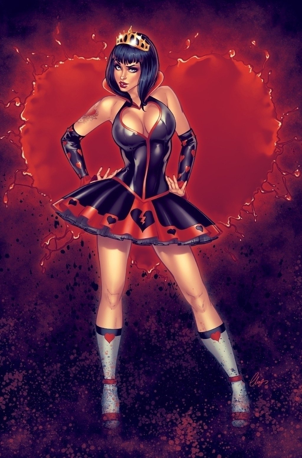superheropinups:  Queen of Hearts - Elias Chatzoudis