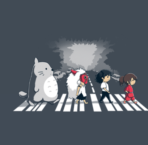 fuckyeahspiritedaway:Ghibli Road | Buy here! If you don’t know about Teefury, then you’re missing 