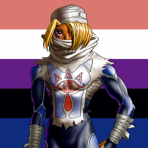 transandrophobe: Bigender Zelda & Genderfluid Sheik color-picked flags