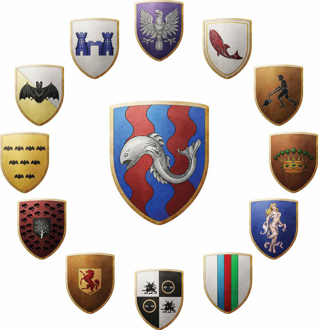 nobodysuspectsthebutterfly:  The World of Ice and Fire - The arms of the Great Houses