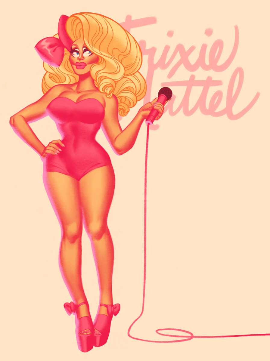 shoomlah:starting on some new prints for Drag Con this year!  First up: more Trixie.