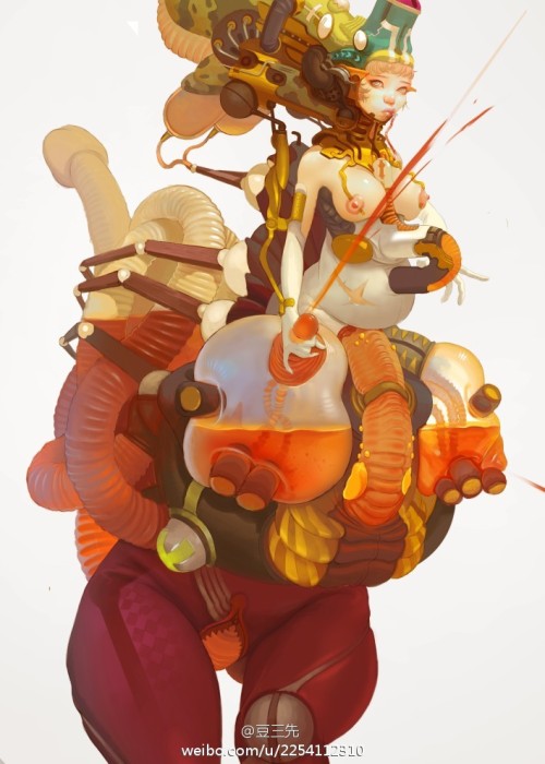 animeclay:  Xi Zhang (豆三先) also known as Ramzes I absolutely love Xi Zhang’s work and am blown away by the incredibly unique aesthetic of his colorful, cyborg, animal, Asian-fantasy/sci-fi concepts. Seemingly, the best way to get a look at Xi