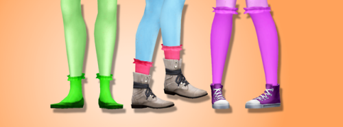 dcwnandout: Kismetsims 3D Socks in Sorbets Remix  @kismet-sims 3D Socks recoloured in all 76 sorbets
