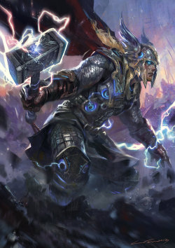 cyberwolf-lair:  THOR  by Wen Xaeroaaa  Wow!!!!! God of Thunder!!!