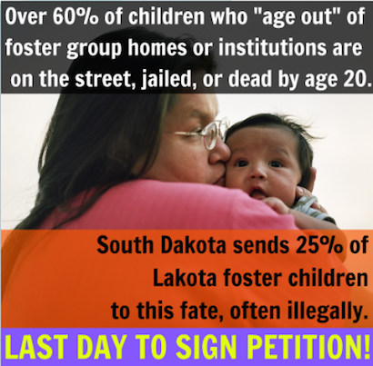 itsblitzomg:
“ lakotapeopleslawproject:
“ LAST DAY TO SIGN THE PETITION to investigate#SouthDakota’s illegal violations of the rights of Native children and families. We are presenting the signatures to Congress and the Justice Department in D.C....