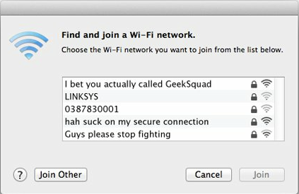 thoughtfulfuri:  omnipotentoverlord:  laropasucia:  biggaybunny:  onlinegf:  why did my neighbors name their wifi network this  what’s the point of having a wifi network and not naming it something like this  Oh the fun you can have with network naming…