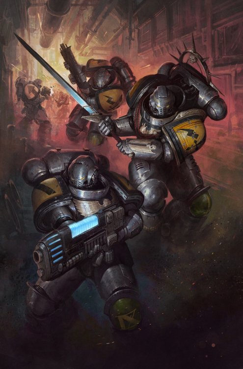 Blade Oath (Warhammer 40k) book cover artwork by illustrator Thomas Elliott