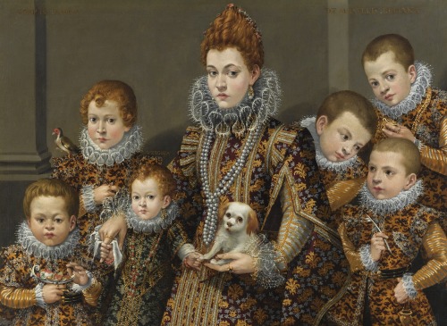 Portrait of Bianca degli Utili Maselli with her six children by Lavinia Fontana, 1600-03