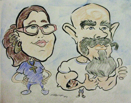  Here’re s'more caricatures I drew at Dairy Delight, the sweetest place to get ice cream.    Ink and woodless colored pencil on paper, 11"x14" Matt Bernson 2013 