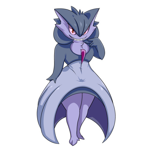 My pokemon trifusion series, with pokemon selected with great pangs through arduously strawpolling my fans: Gardevoir, Gengar and Arcanine. The resulting three initial fusions include the purple pup, Genine; the furry tigress, Arcanoir; and the strangely