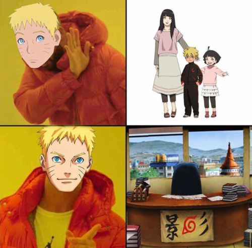 its-naruto-universe:Lmao the fact that the manga Naruto is shitting on his anime self is even better