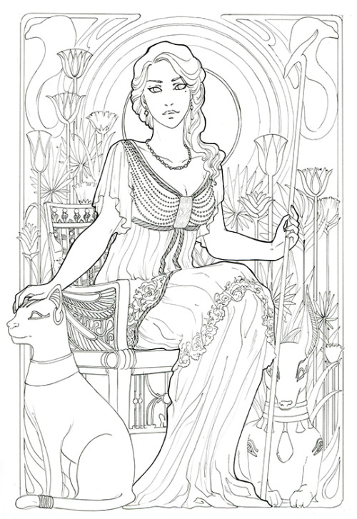 neithy:Eleanor Art nouveau commission - Step by step (coloring process)