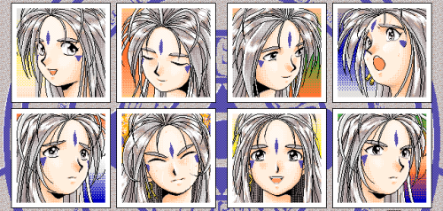 the-fourth-goddess:These character icons are from the Ah! Megami sama adventure game for the NEC PC-