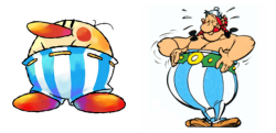 suppermariobroth:The Yoshi’s Island boss Burt the Bashful (top left) wears pants that greatly resemble the pants of the Asterix comic book character Obelix (top right). This has been noted by two separate European localization teams, who decided to