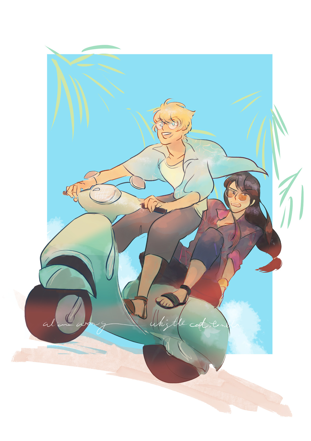 whistlecat: ☀️🛵🏝️Fluri Summer 🌊 alt names: “gaaay summer,” or
