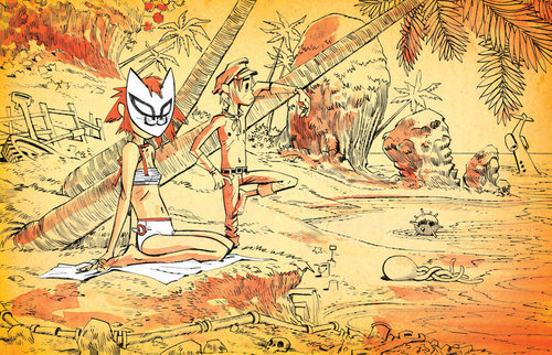 Noodle and 2D on the beach. by ~Support-Yuffentine on deviantART on @weheartit.com