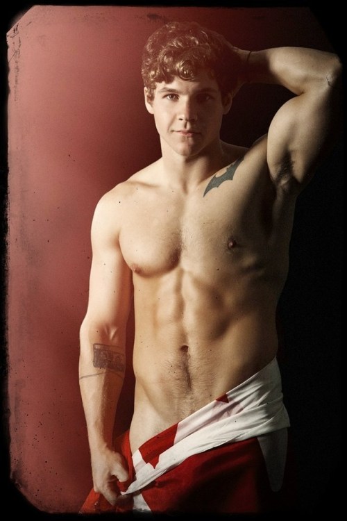hot-guys-at-random:  Michael Hamm wearing nothing but a flag